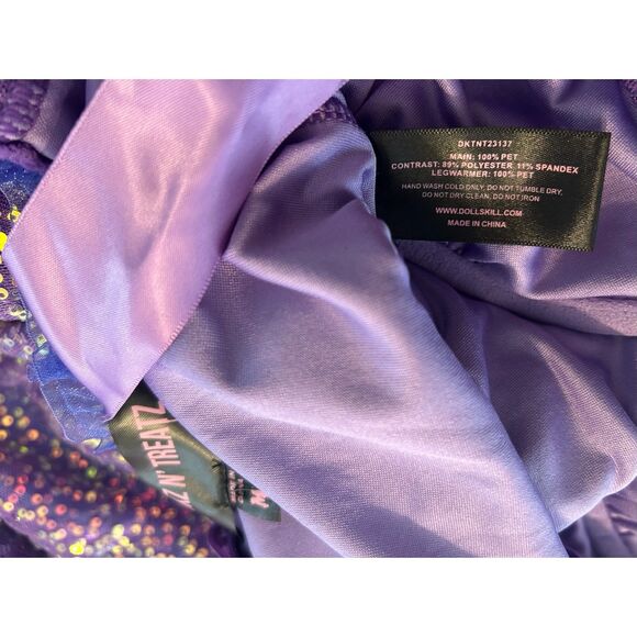 Trickz n Treatz Fairy Sparkle Corset Mini Purple Dress Cyber Costume Rave M - Picture 2 of 6